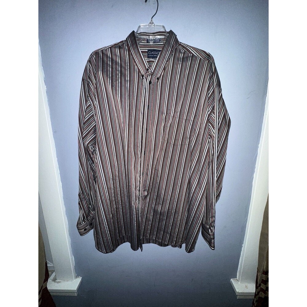 Falcon Bay Men’s 4XLT Button Down Shirt Modern Office Casual Stripes Classiccore